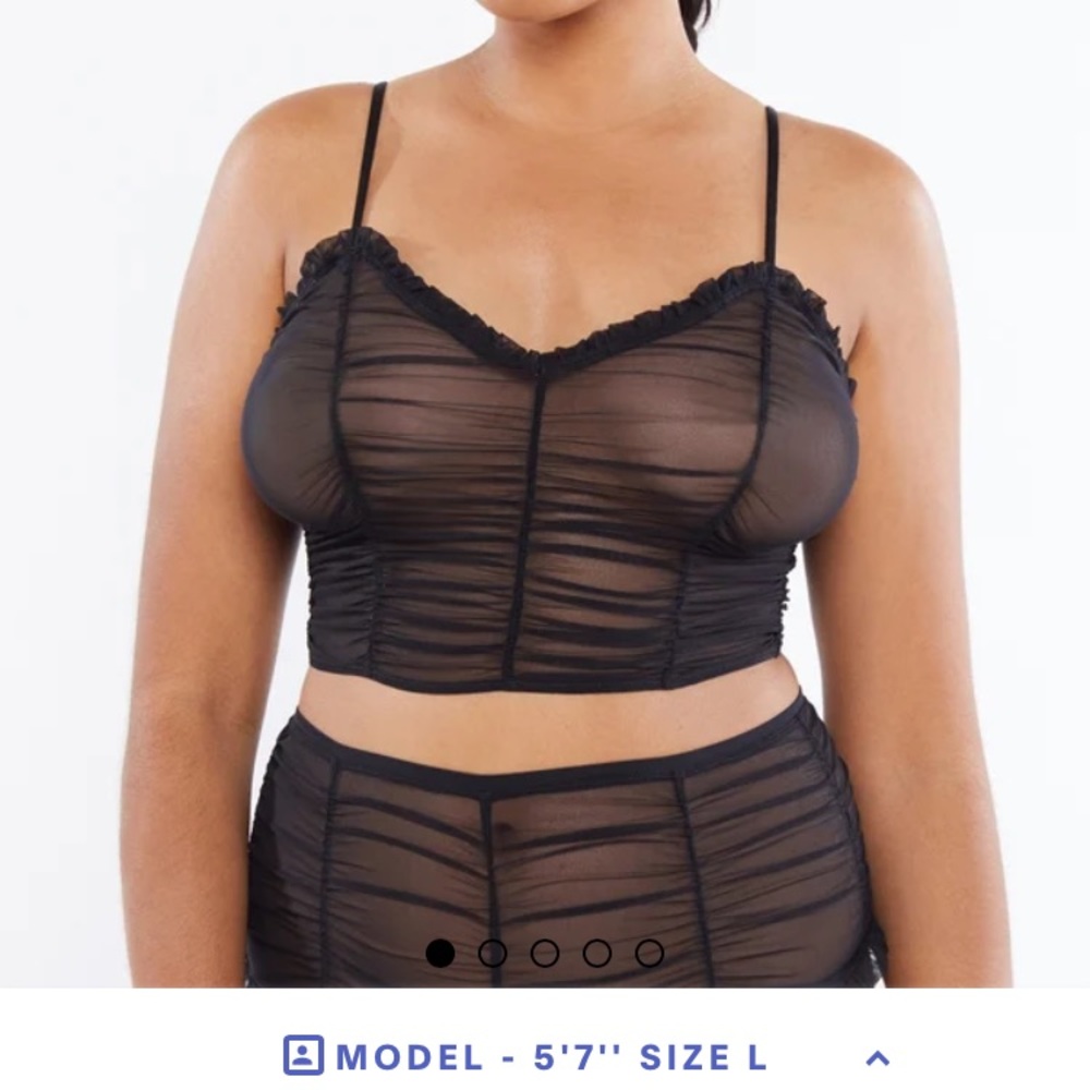 Savage X gathered mesh cami